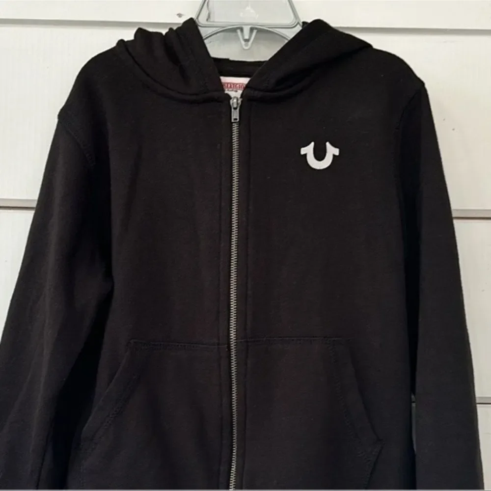 True Religion Horseshoe Zip Hoodie Black Size 6